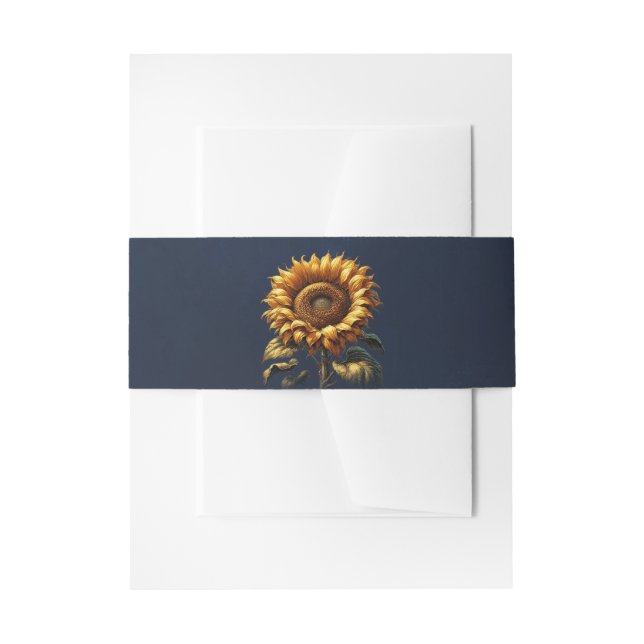Blauer Sonnenblumenzug Einladungsbanderole (Vorderseite Beispiel)