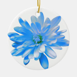 Blauer Sonnenschein, Zinnie, Sonnenblumen Keramik Ornament