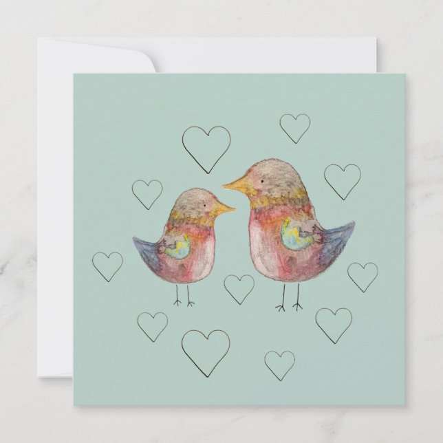 Blauer Spargel Liebe Wasserfarben Kunst, Dichtung  (Vorderseite)