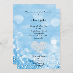 BLAUER SPARKLE BOKEH BABELDRUCKERINVITATION EINLADUNG