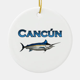Blauer Speerfisch Cancun Keramikornament