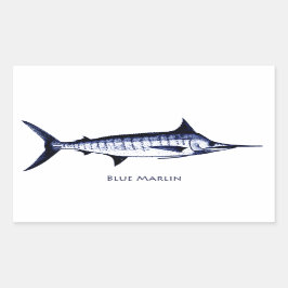 Blauer Speerfisch-Logo Rechteckiger Aufkleber