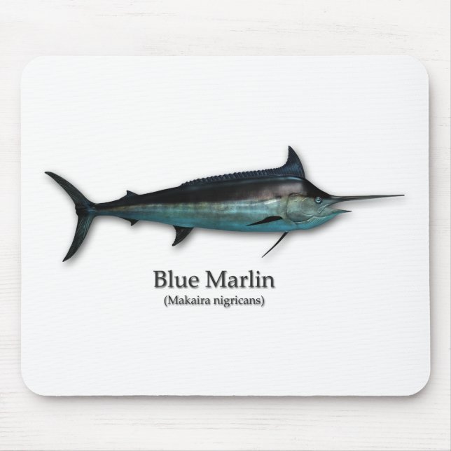Blauer Speerfisch Mousepad (Vorne)