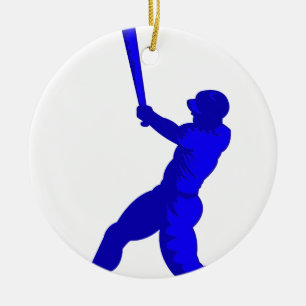 Blauer Spieler Keramik Ornament