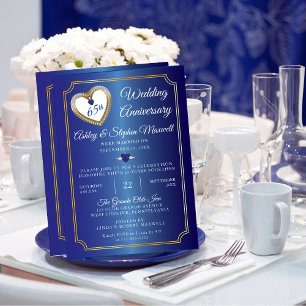 Blauer Spinell-Diamant 65. Hochzeitstag-Feier Einladung