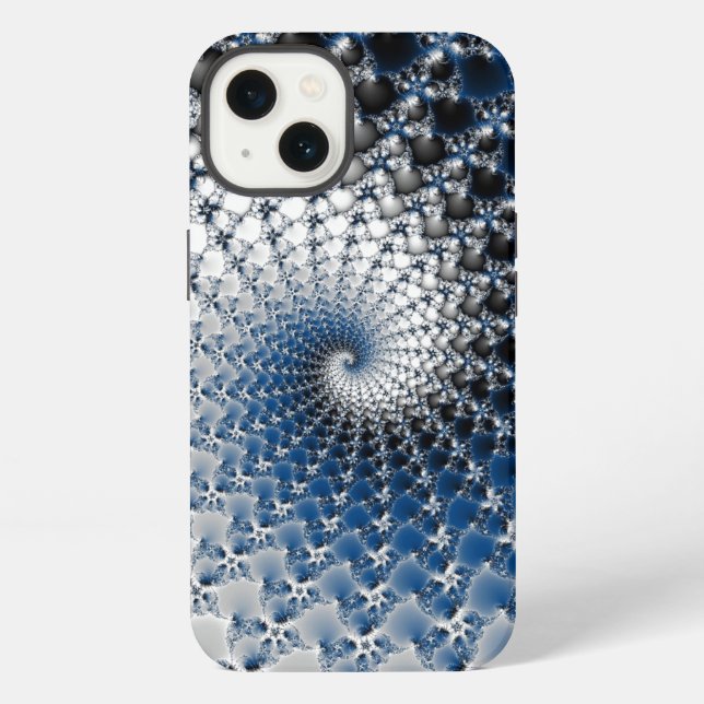 Blauer Spiral iPhone Hülle (Rückseite)