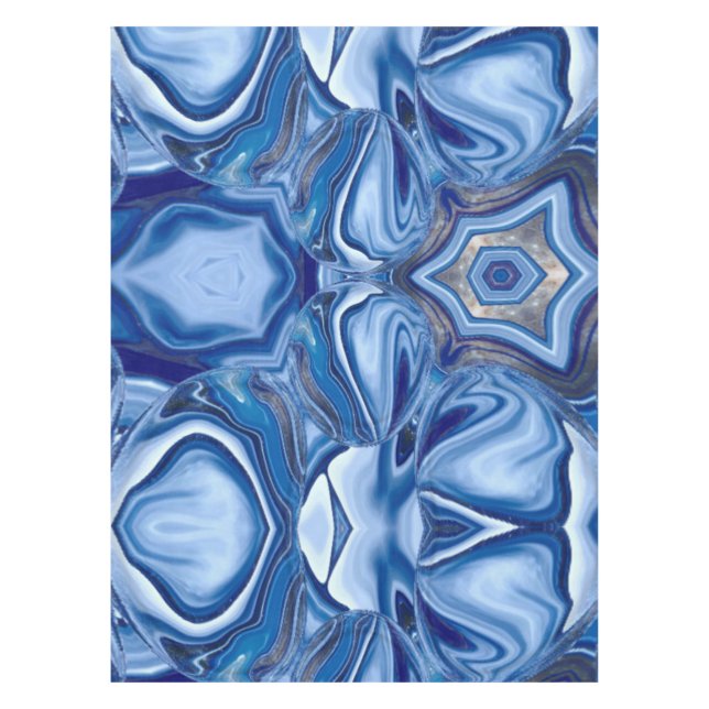 Blauer Spitzen Agate Stein Tischdecke (Vorderseite)