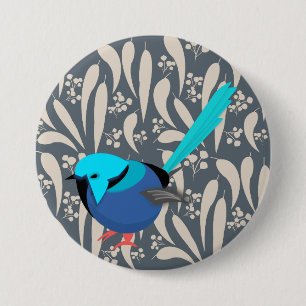 Blauer Splendid Fairy Wren Button