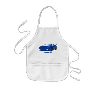 Blauer Sportwagen mit Airfoil-Illustration Kinderschürze