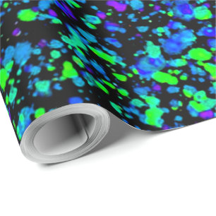 Blauer Spritzer - Geschenkpapier