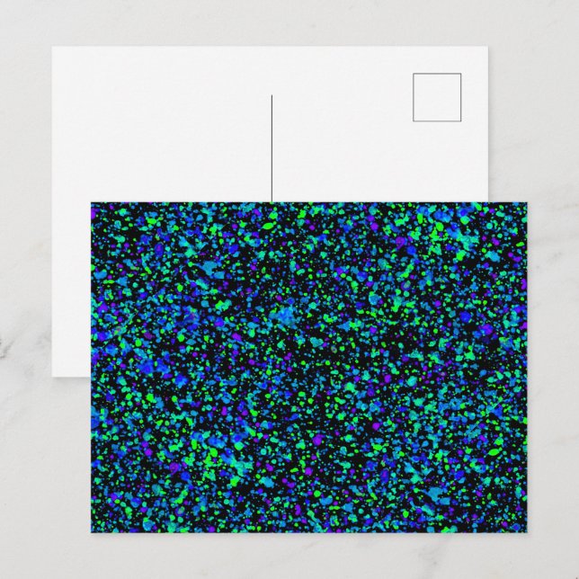 Blauer Spritzer - Postkarte (Vorne/Hinten)