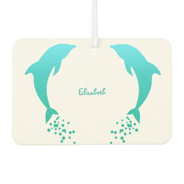 Blauer Sprung Dolphin mit Blasen Air Freshener Autolufterfrischer (Vorderseite)