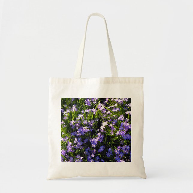 Blauer Squill Spring Blumen Tragetasche (Vorne)