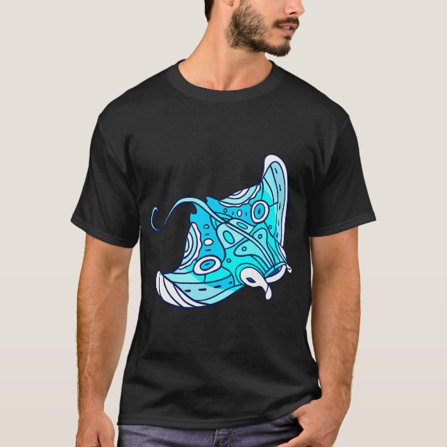 Blauer Stachelrochen (Manta) T-Shirt (Vorderseite)
