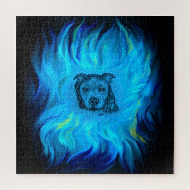Blauer Staffy-Welpe Puzzle (Vertikal)