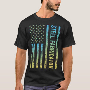 Blauer Stahlfabrikator T-Shirt