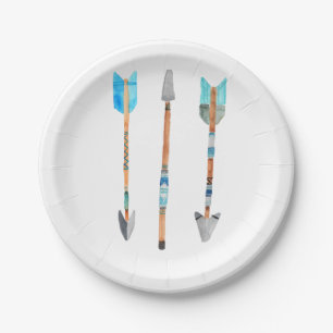 Blauer Stammes- Pfeilgeburtstags-Pappteller Pappteller