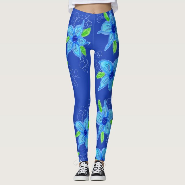 Blauer Star Leggings (Vorderseite)