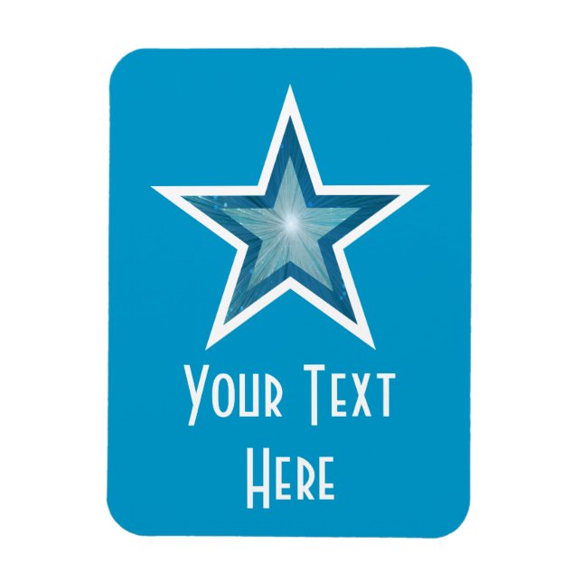 Blauer Star 'Text' flexibler Magnet vertikal blau (Vertikal)