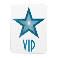Blauer Star 'VIP' flexibler Magnet weiß