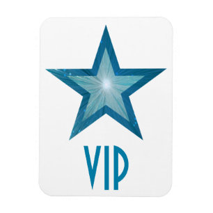 Blauer Star 'VIP' flexibler Magnet weiß