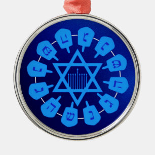Blauer Star von David Hanukkah Ornament Aus Metall