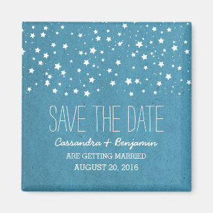 Blauer Starry NachtSave the Date Magnet