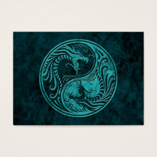Blauer Stein Yin Yang Drachen