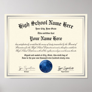 Blauer Stempel High School Diploma, Homeschooling Poster