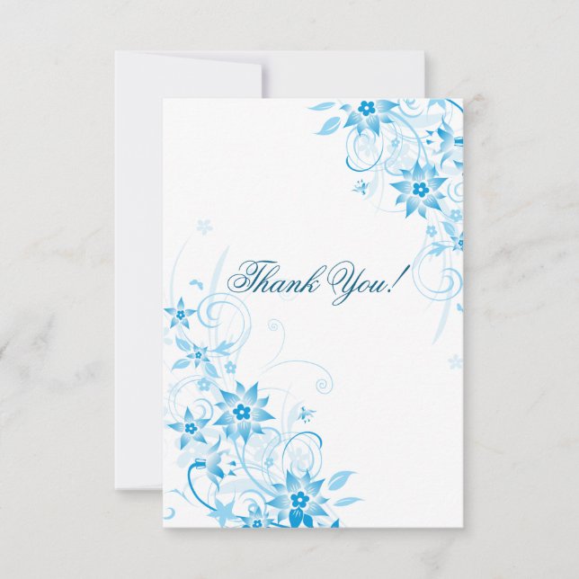 Blauer Stern-Blume danken Ihnen Dankeskarte (Vorderseite)