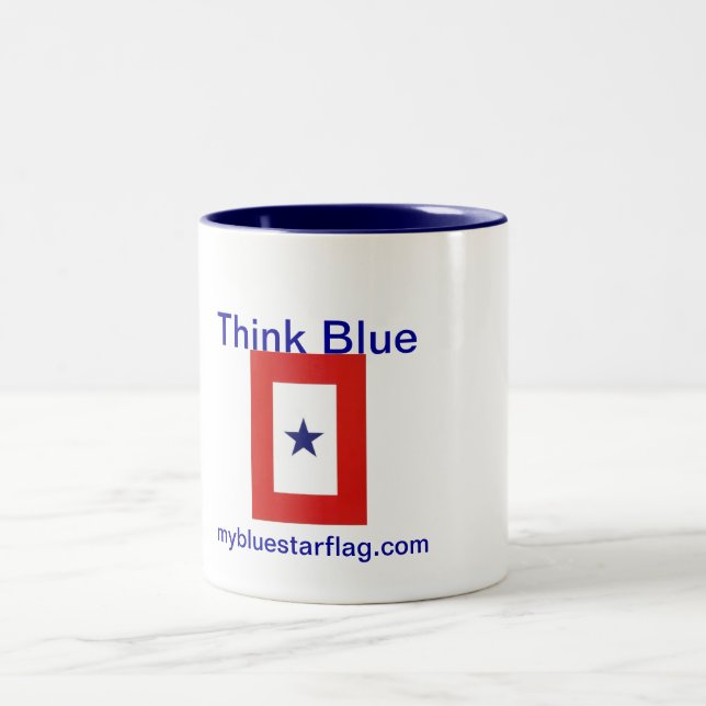Blauer Stern-Flaggen-Kaffee-Tasse Zweifarbige Tasse (Mittel)