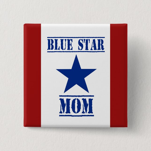 Blauer Stern-Mama-Militär Button (Vorderseite)