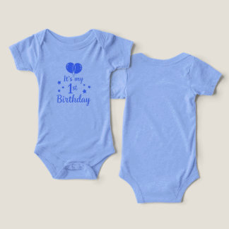 Blauer Stern "Mein 1. Geburtstag" Baby-Body
