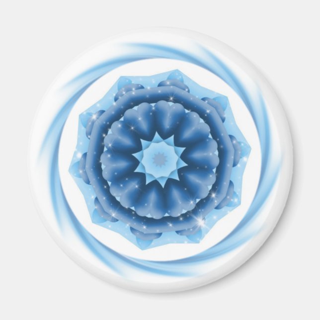 Blauer Stern mit Herzen Magnet (Vorne)