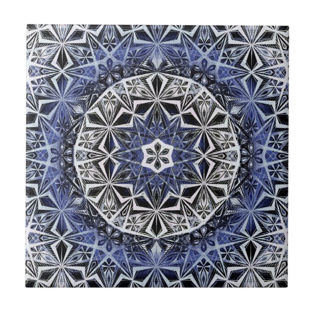 Blauer Stern Mysterium Fliese (Vorderseite)