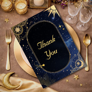 Blauer Sternschnuppe Himmelhochzeit von Sonne und  Dankeskarte