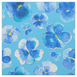 Blauer Stiefmütterchen Aquarell Blume Stoff