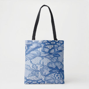 Blauer Stoff, afrikanisches Tulledesign.