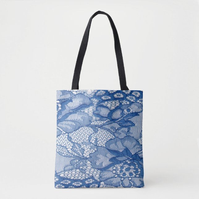 Blauer Stoff, afrikanisches Tulledesign. (Vorderseite)