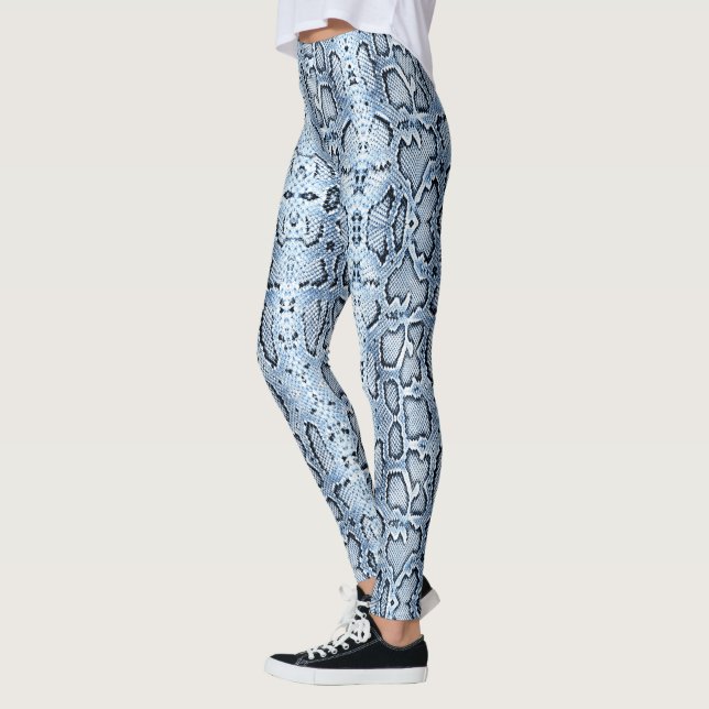 Blauer Stonealklee Denim Anaconda Snakeskin Leggings (Links)
