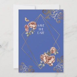 Blauer Strahl Save the Date Hochzeitskarte