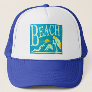 blauer Strandhut Truckerkappe