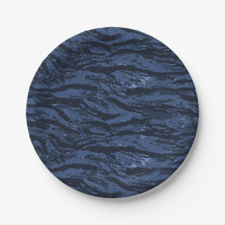 Blauer Streifen Camouflage Pappteller