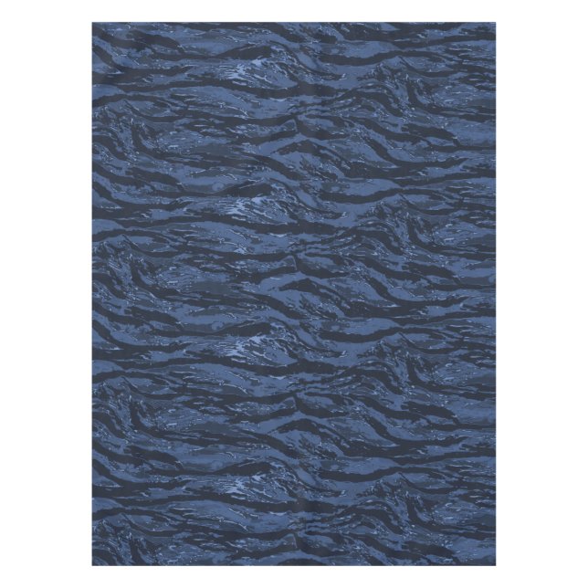 Blauer Streifen Camouflage Tischdecke (Vorderseite)