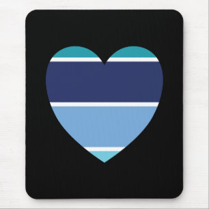 Blauer Streifen Herz Mousepad