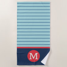 Blauer Streifen Rot Weiß Monogramm Männlich