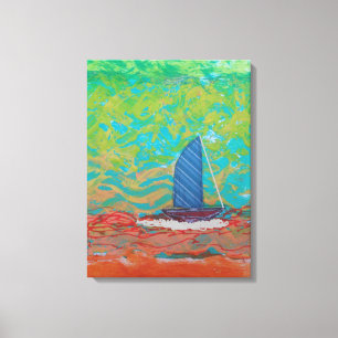 Blauer Streifen Segeltuch gesteppte Canvas Print Leinwanddruck
