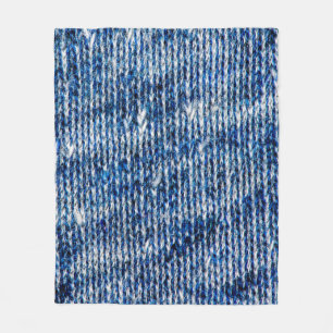 Blauer Strickwollegewebe schließen Foto Hintergrun Fleecedecke