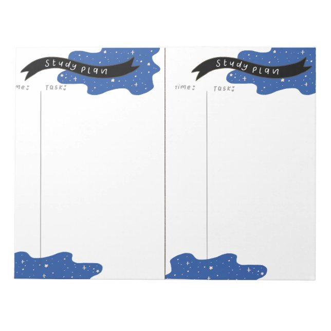 Blauer Studienplan Notizblock (Vorderseite)