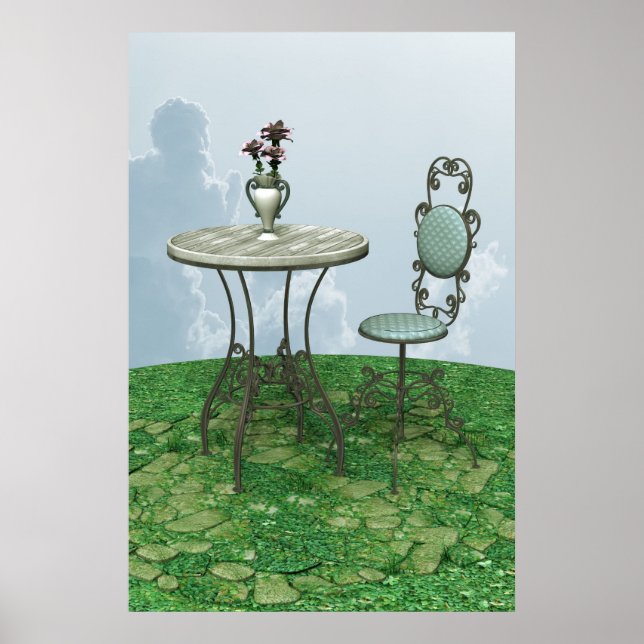 Blauer Stuhl Poster (Vorne)